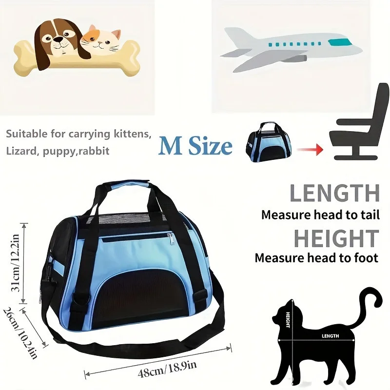 1pc Portable Pet Cage for Cats and Dogs - Airline Approved, Foldable and Convenient - Ideal for Travel and Outdoor Activities Purple