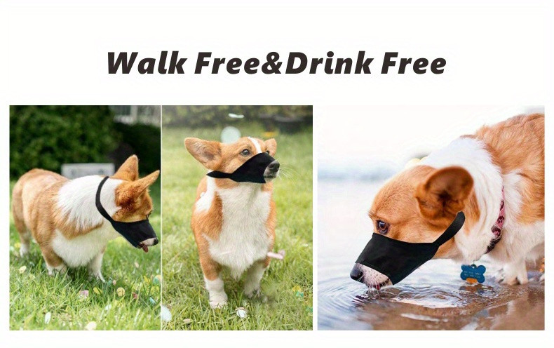7件套可调节狗嘴罩,防咬防吠宠物犬面具,适用于小型至大型犬种,透气网眼设计,前开口,便于啃咬,水友好款式,宠物外出用品