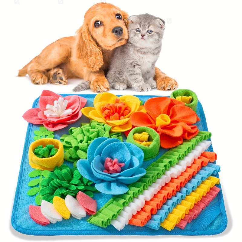 Small pet sniffing mat dog educational mat training blanket pet cat and dog slow feeding mat to relieve stress two colors available
