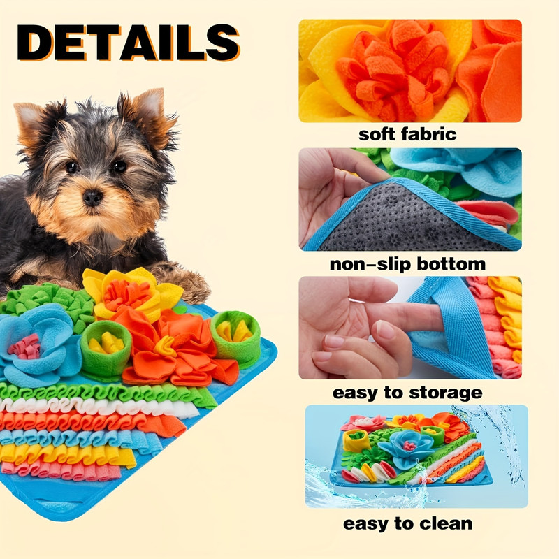 Small pet sniffing mat dog puzzle mat training blanket pet cat and dog slow feeding mat to relieve stress two colors available