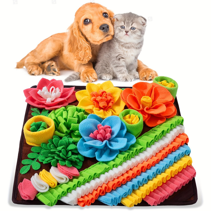 Small pet sniffing mat dog puzzle mat training blanket pet cat and dog slow feeding mat to relieve stress two colors available
