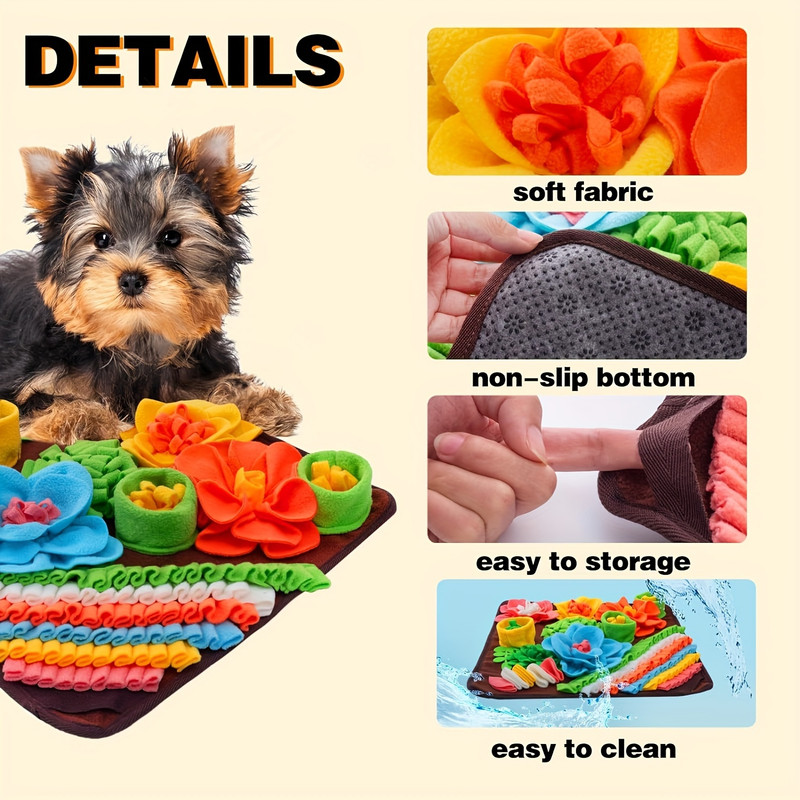 Small pet sniffing mat dog educational mat training blanket pet cat and dog slow feeding mat to relieve stress two colors available