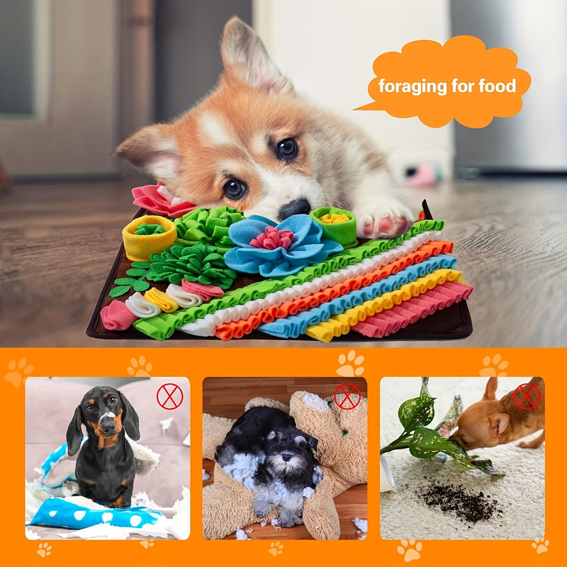 Small pet sniffing mat dog puzzle mat training blanket pet cat and dog slow feeding mat to relieve stress two colors available