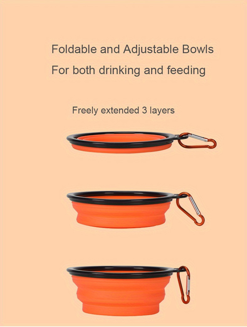 Pet supplies folding bowl portable pet folding bowl travel dog bowl dog basin 350ML dog food dog food cat food bowl water bowl telescopic dog bowl