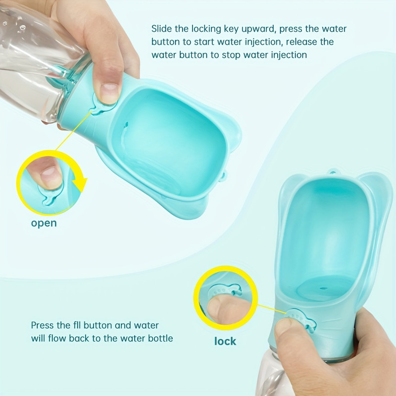 狗水瓶,便携式宠物水瓶带食物容器,户外便携式饮水器,适合猫、小狗、宠物散步、徒步旅行、旅行、小狗必需品、狗用品