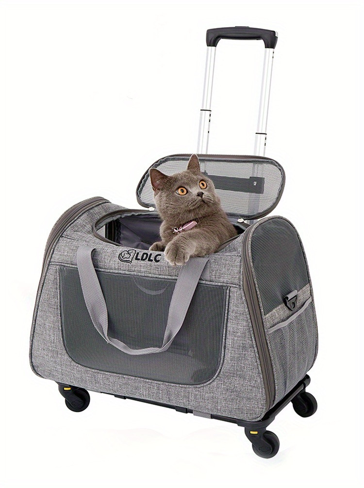 One-for-two pet cat bag: the ultimate wheeled cat transporter for your furry friends!