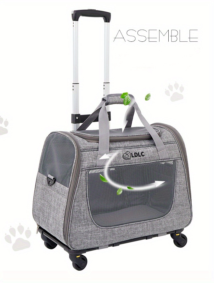 One-for-two pet cat bag: the ultimate wheeled cat transporter for your furry friends!