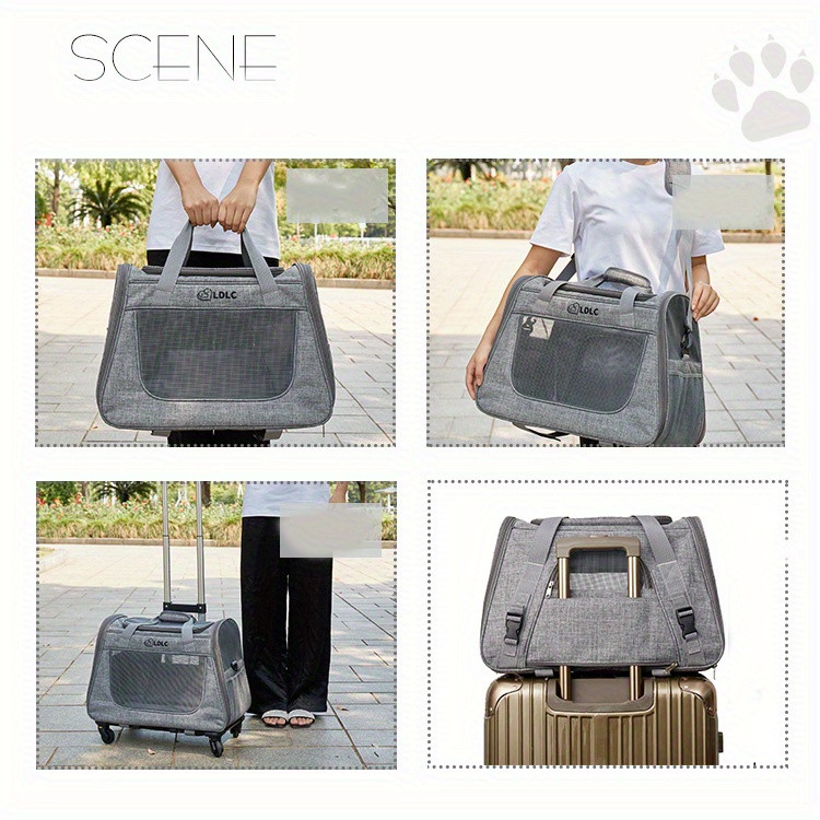 One-for-two pet cat bag: the ultimate wheeled cat transporter for your furry friends!