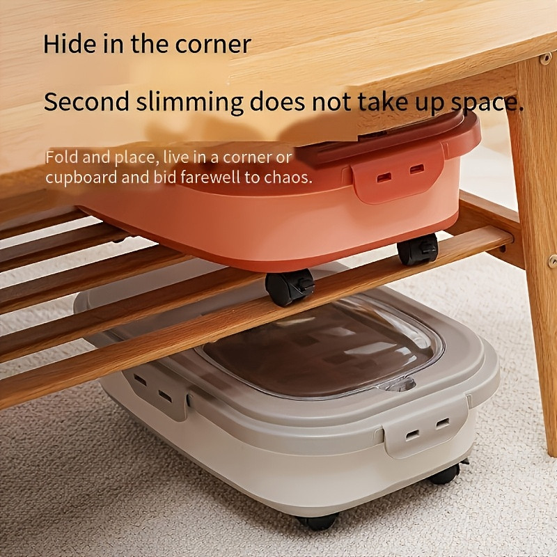 Collapsible Pet Food Storage Container Set (5-30 lbs) | With sealing lid and wheels, moisture-proof cat and dog food container, large capacity collapsible pet food storage box for pet food, grains and flour