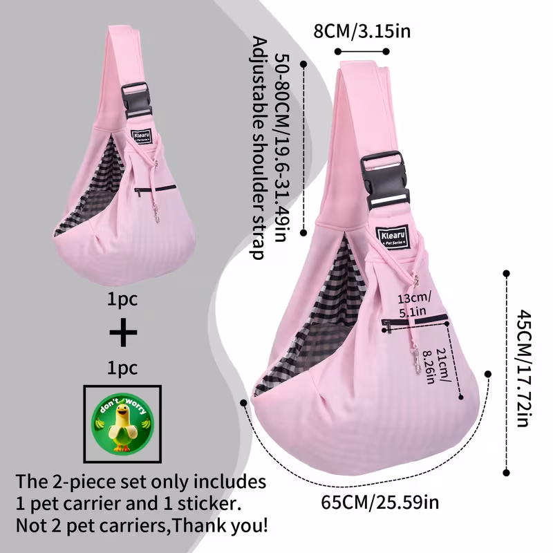 2-piece set-pink (one pet backpack + 1 sticker)