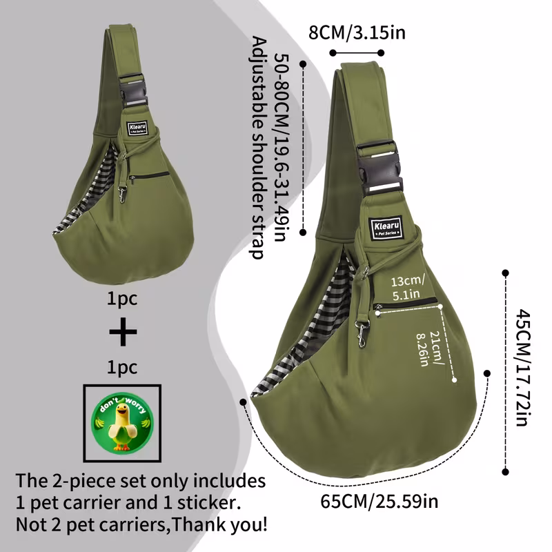 2-piece set-military green (one pet backpack + 1 sticker)