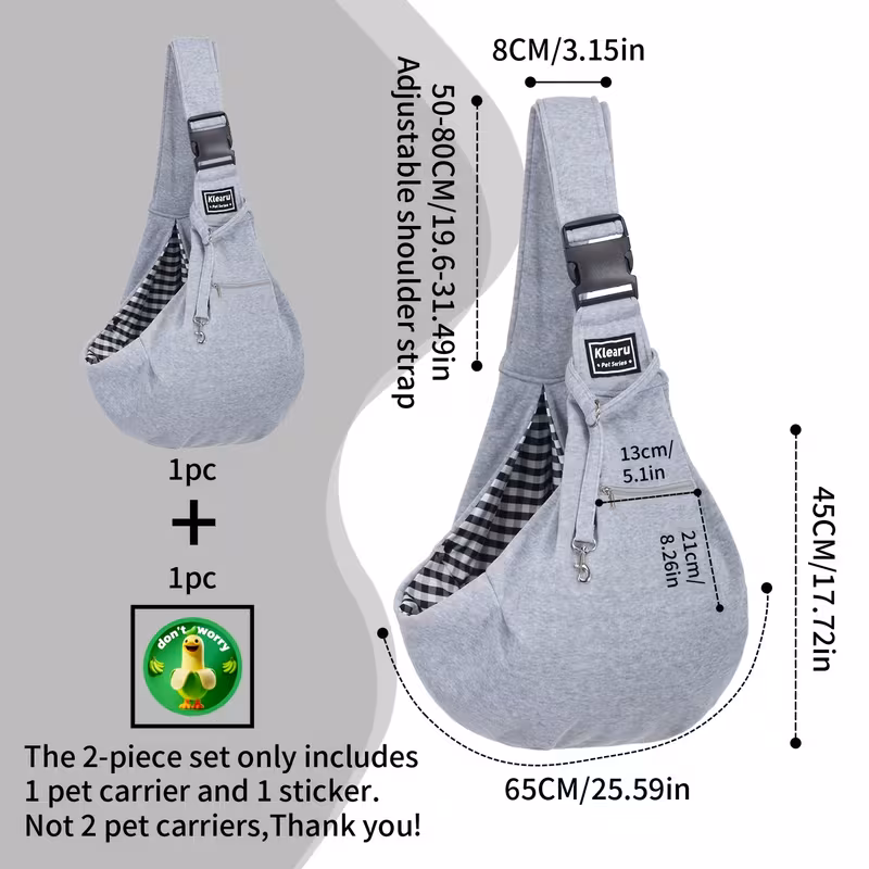 2-piece set - gray (one pet backpack + 1 sticker)