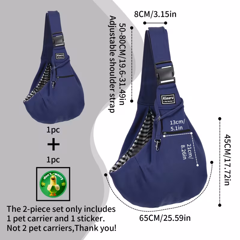 2-piece set - dark blue (one pet backpack + 1 sticker)