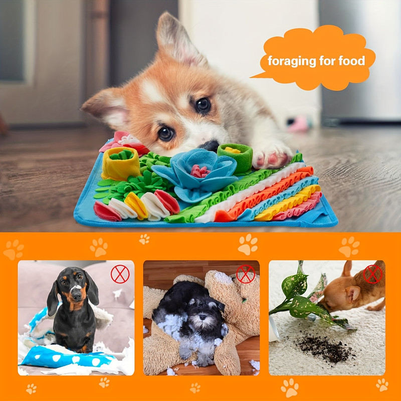 Small pet sniffing mat, dog puzzle mat, training mat, pet cat and dog slow feeding mat to relieve stress, two colors available - 6