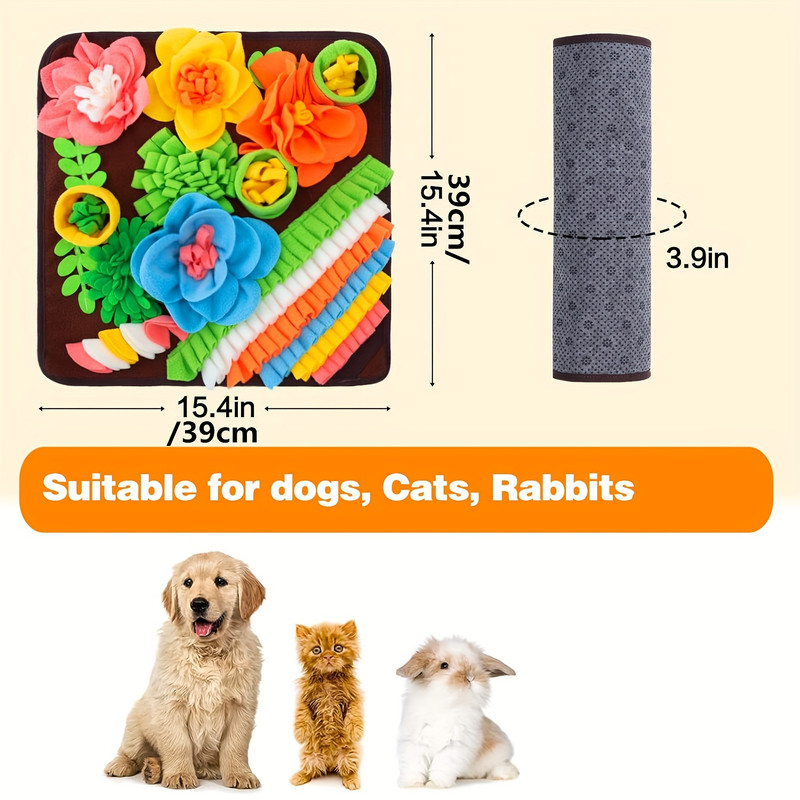 Small pet sniffing mat, dog puzzle mat, training mat, pet cat and dog slow feeding mat to relieve stress, two colors available - 8