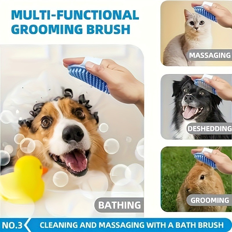 6-piece pet grooming tool set - includes comb, microfiber towel, bath mitt, hair removal needle - the essential pet care set for shiny coats that requires no power - 7
