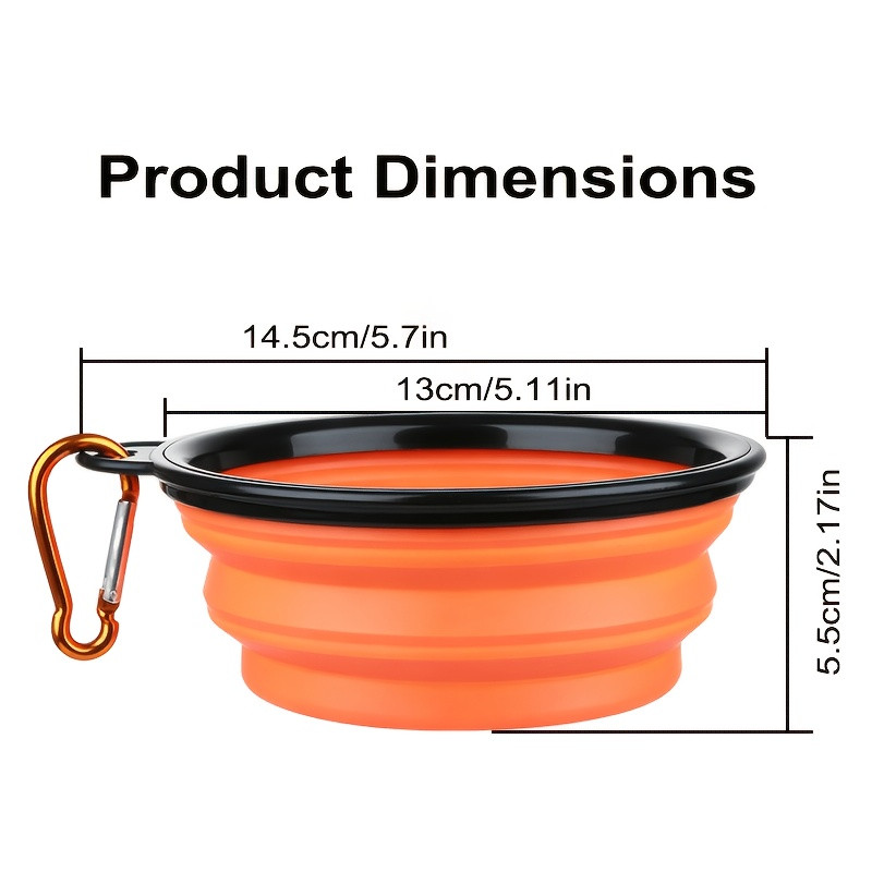 Pet supplies folding bowl portable pet folding bowl travel dog bowl dog basin 350ML dog food bowl dog food cat food bowl water bowl telescopic dog bowl - 2