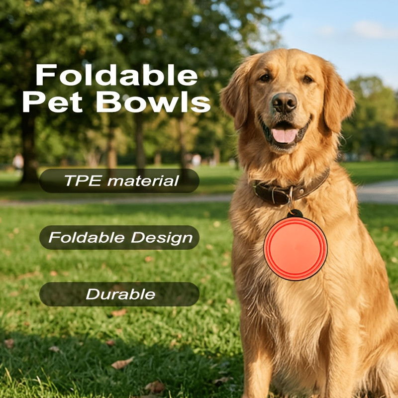 Pet supplies folding bowl portable pet folding bowl travel dog bowl dog basin 350ML dog food bowl dog food cat food bowl water bowl telescopic dog bowl - 3