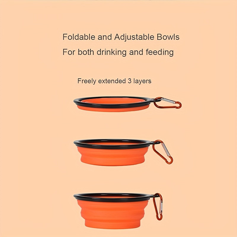 Pet supplies folding bowl portable pet folding bowl travel dog bowl dog basin 350ML dog food bowl dog food cat food bowl water bowl telescopic dog bowl - 4