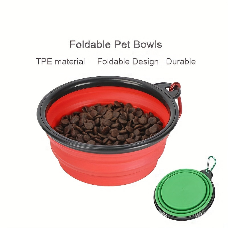 Pet supplies folding bowl portable pet folding bowl travel dog bowl dog basin 350ML dog food bowl dog food cat food bowl water bowl telescopic dog bowl - 5