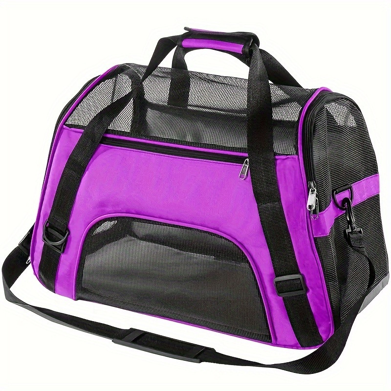 1pc Portable Pet Cage for Cats and Dogs - Airline Approved, Foldable and Convenient - Ideal for Travel and Outdoor Activities Purple