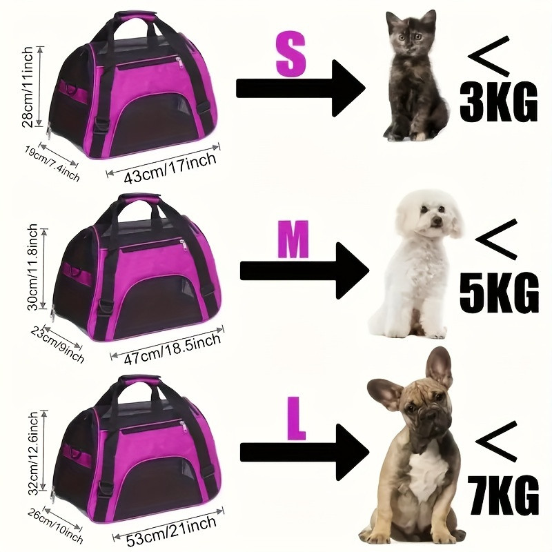 1pc Portable Pet Cage for Cats and Dogs - Airline Approved, Foldable and Convenient - Ideal for Travel and Outdoor Activities Purple - 5