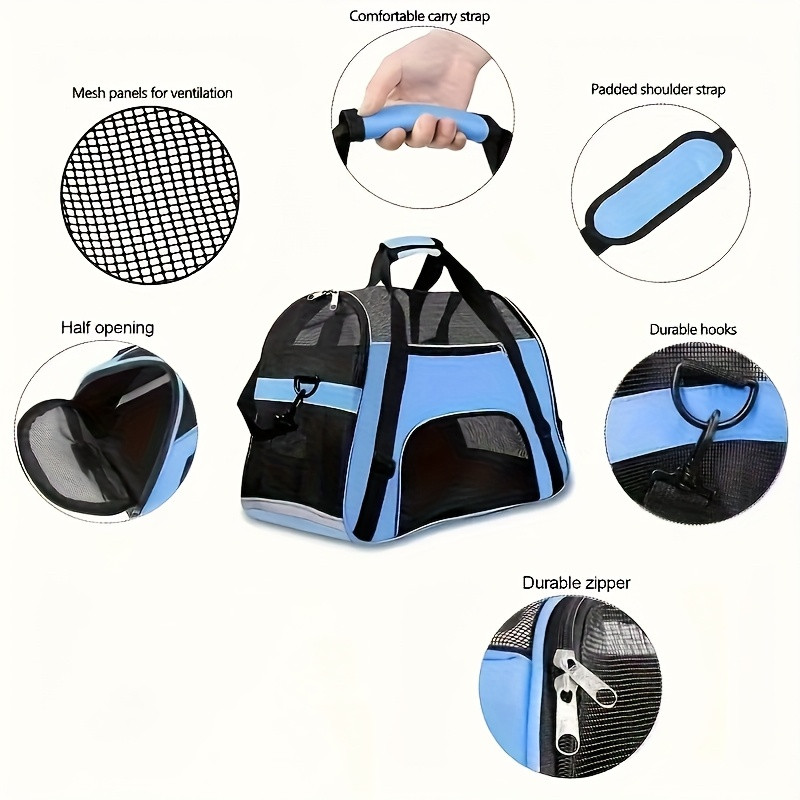1pc Portable Pet Cage for Cats and Dogs - Airline Approved, Foldable and Convenient - Ideal for Travel and Outdoor Activities Purple - 7