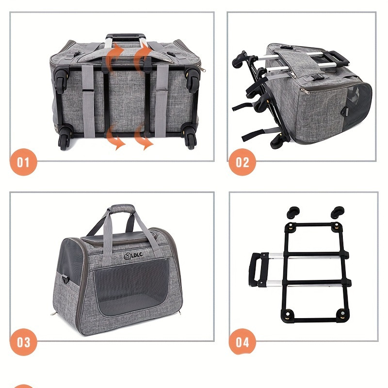 1-for-2 Cat Pack: The ultimate wheeled cat transporter for your furry friends! - 3