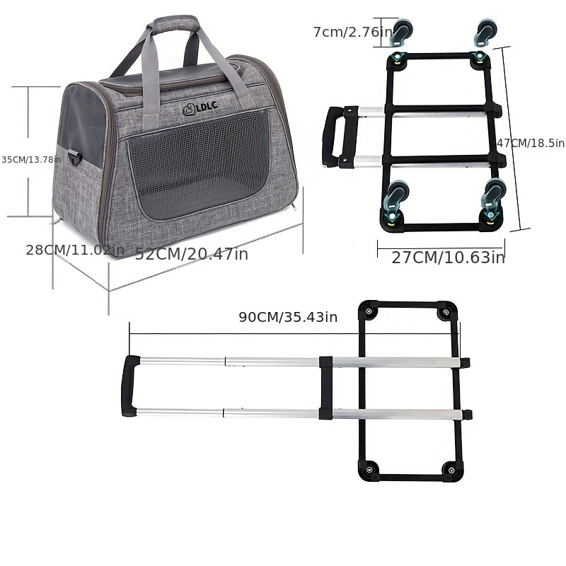 1-for-2 Cat Pack: The ultimate wheeled cat transporter for your furry friends! - 5