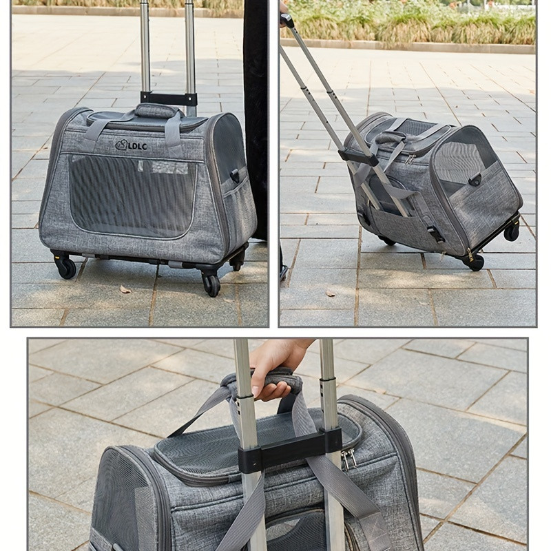 1-for-2 Cat Pack: The ultimate wheeled cat transporter for your furry friends! - 7