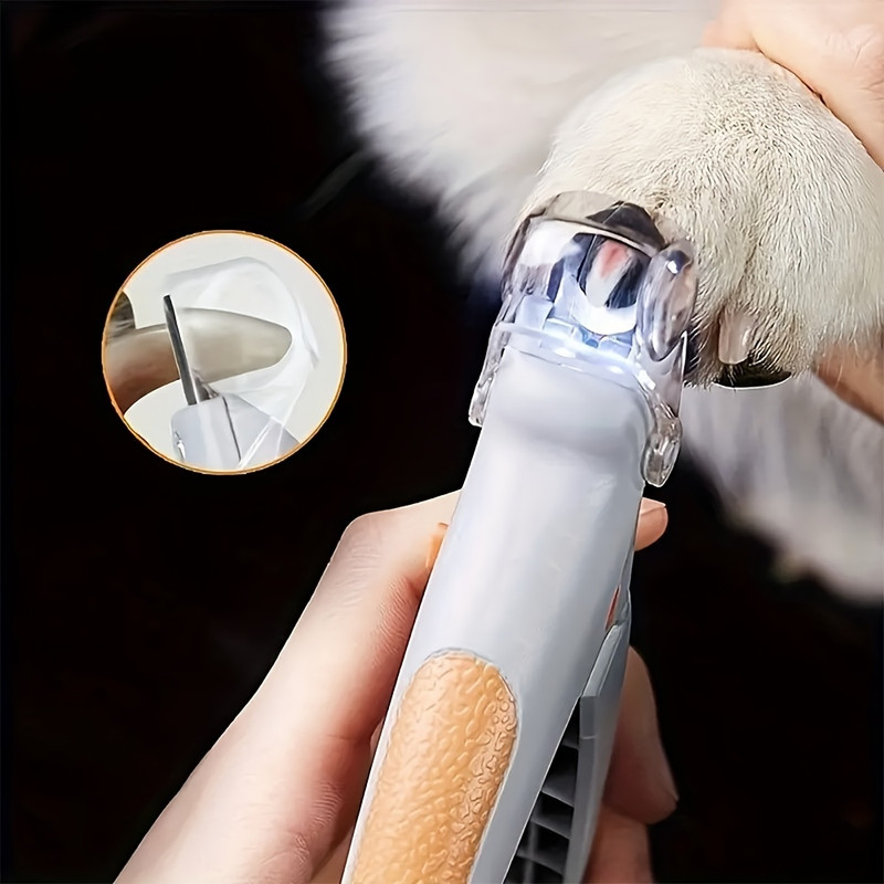 1/2-Pack LED Pet Nail Clipper with Ergonomic Non-Slip Handle - Precision Cat and Dog Nail Trimmer for Safe and Convenient Trimming - Essential Pet Care Supplies - 2