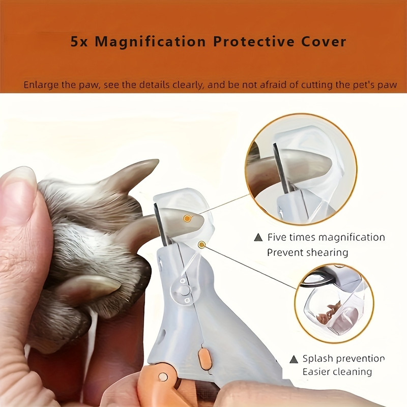 1/2-Pack LED Pet Nail Clipper with Ergonomic Non-Slip Handle - Precision Cat and Dog Nail Trimmer for Safe and Convenient Trimming - Essential Pet Care Supplies - 5