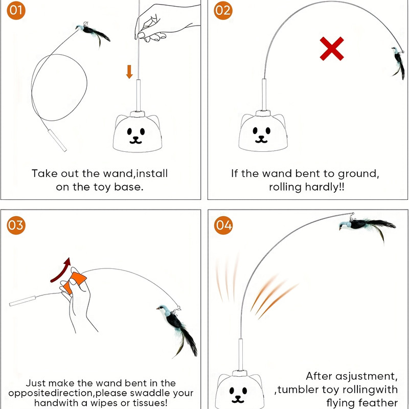Interactive Toy for Indoor Cats Automatic Electronically Controlled Flying Bird Feather Cat Toy - Best Intelligent Toy for Kittens and Adult Cats Sticky and Hanging Electric Cat Toy Feather Wand Enhanced Suction Cup Interactive Cat Toy Automatic Swinging Cat Stick Toy - 7